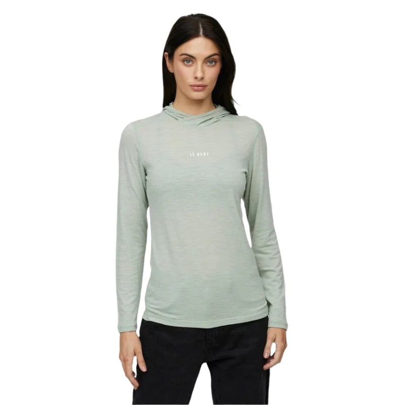 LE BENT Base Layer Tops Women's Feathertop Ultralight Hooded LS Tee