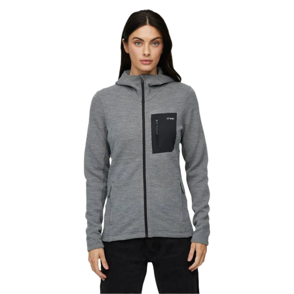 LE BENT Full Zip Fleece Women's Sentinel Midweight Waffle Knit Zip Hoody