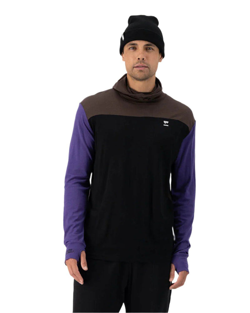 Mons Royale Base Layer Tops Mons Royale *24W* Mens Yotei Powder Hood LS