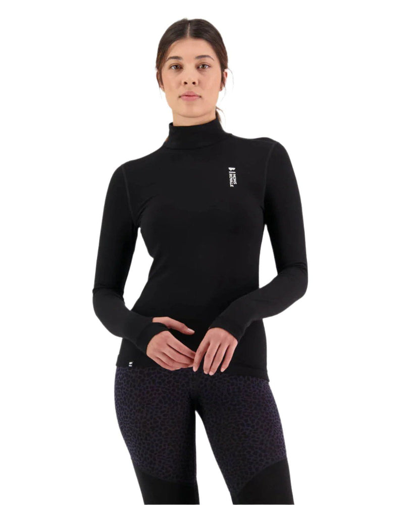 Mons Royale Base Layer Tops Mons Royale *24W* Womens Cascade Merino Flex 200 Mock Neck LS