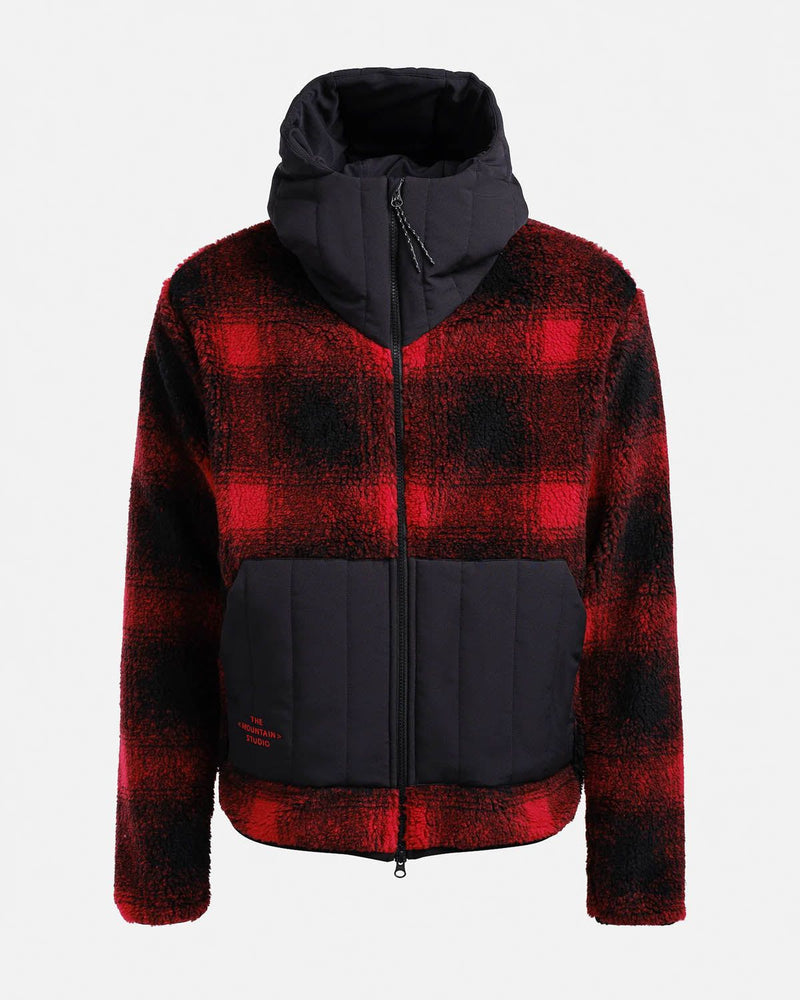 The Mountain Studio Full Zip Fleece Men's Rocky Mountain Check Hood Jacket