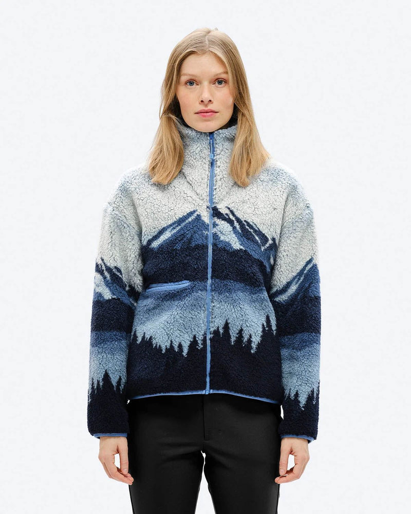 The Mountain Studio Sweater Women's Soft Pile Jacquard Jacket